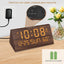 Reloj despertador digital de madera con USB y temperatura
