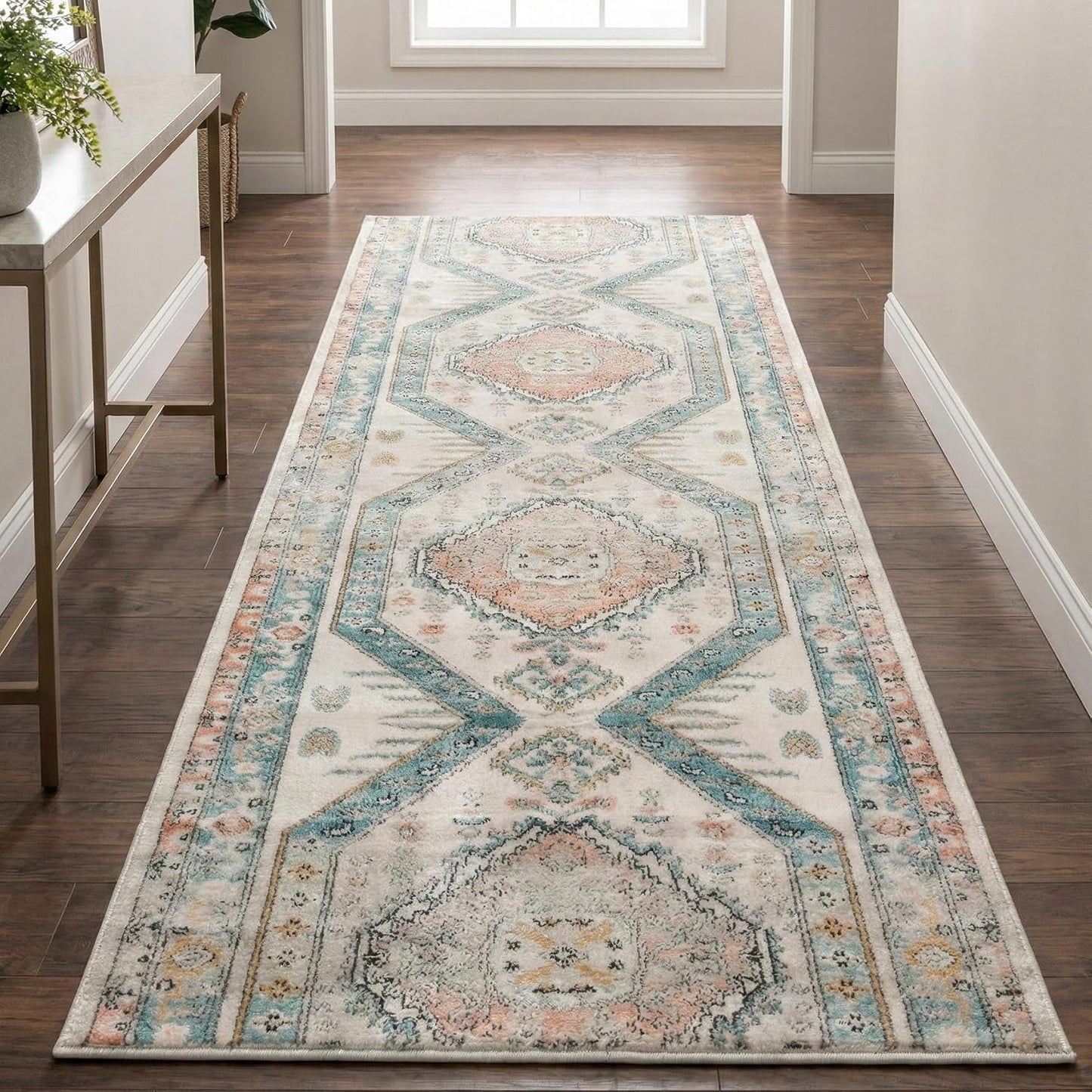 Pasillo personalizable 27pulg x25ft Jolena azul marfil