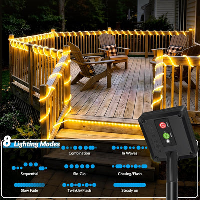 Luz solar para jardín 20ft 60 LED modo 8 IP65