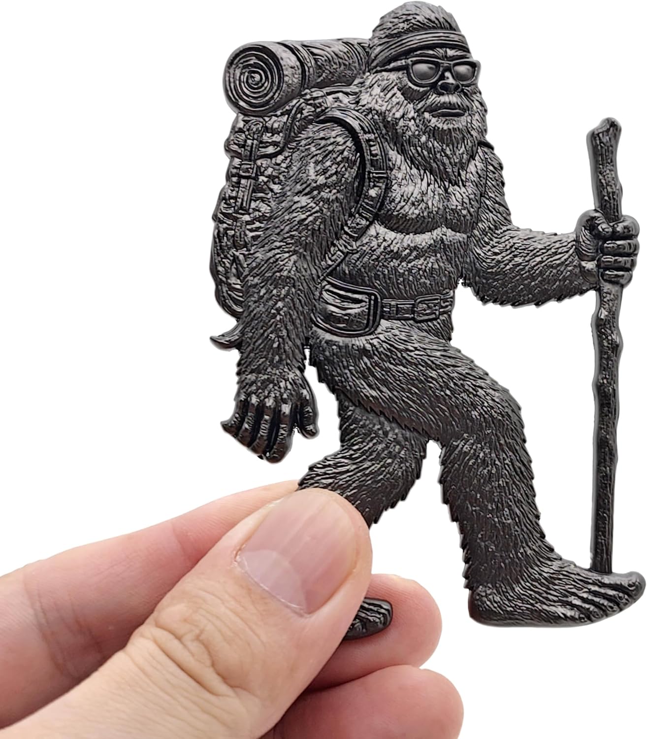 Insignia metal 3D Sasquatch para autos y casas rodantes negro