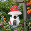 Casa pájaros decorativa de hongos para colibrí jardín