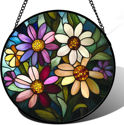 Atrapasol colgante de flores coloridas para puerta jardín