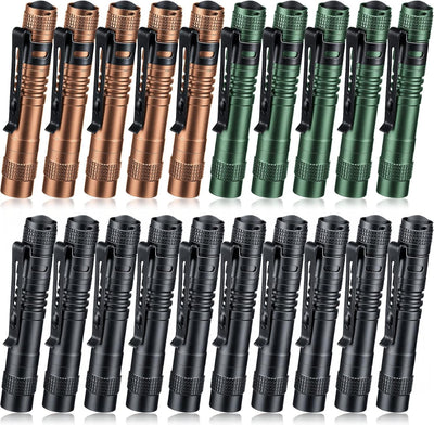 20 Linternas LED Bolsillo con Clip 3.54pulg Negro Marrón