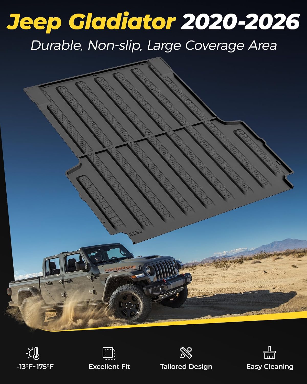 Alfombra cama Jeep Gladiator 2020-25 TPE resistente