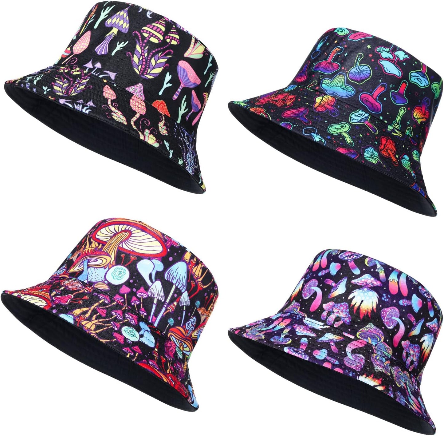 4 Pzas Sombrero Cubo Hongo para Festival Playa Verano
