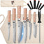 Set 14 Pzas Cuchillos Chef Acero Inox Mango Pakkawood