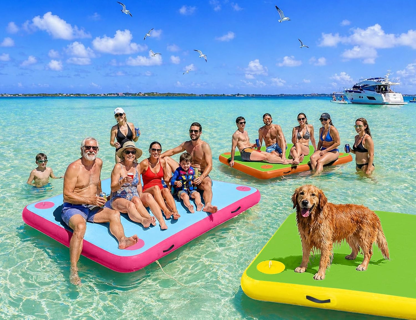 Plataforma flotante inflable antiderrap para adultos