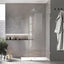 Puerta ducha cristal 32x78pulg vidrio templado oro cepillado