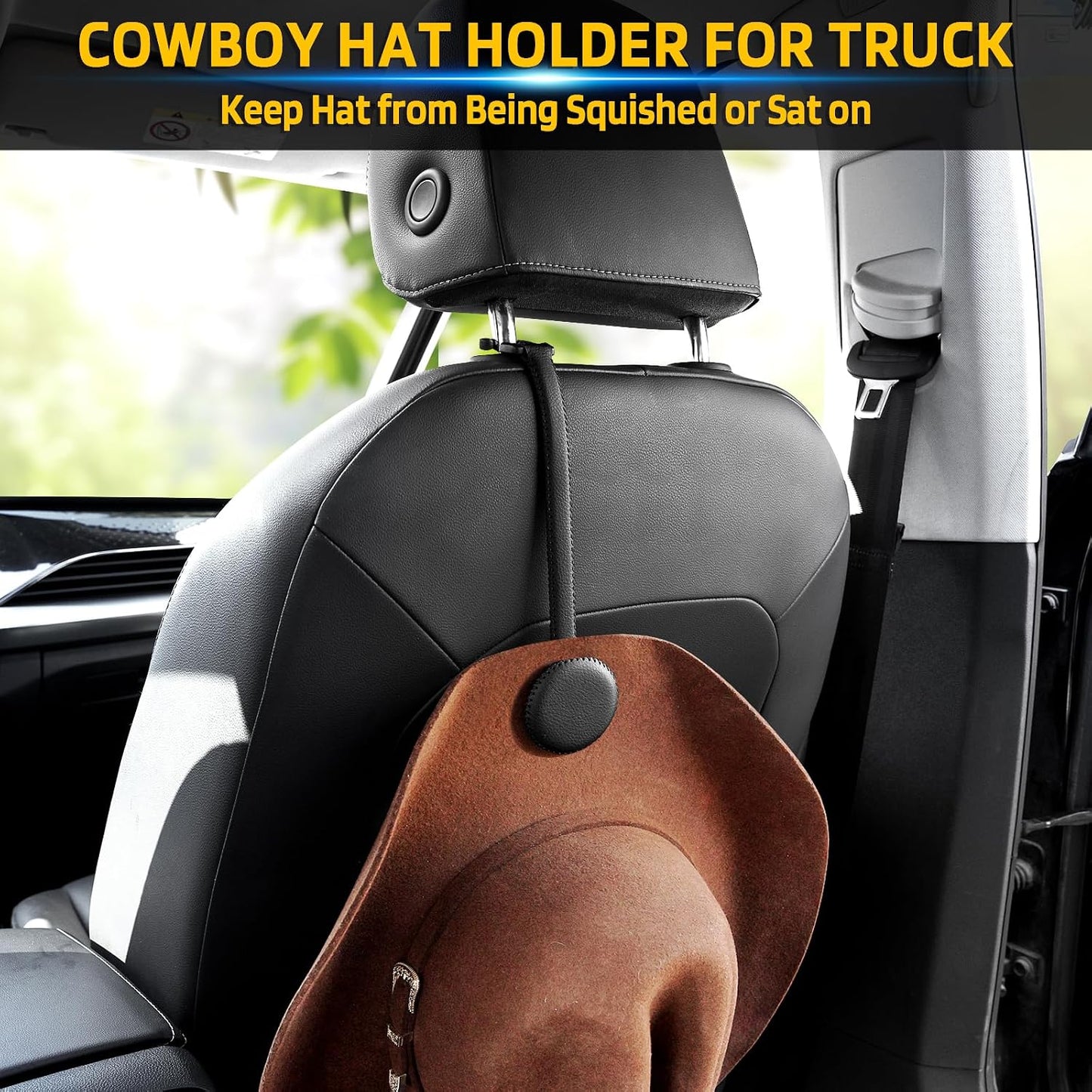 Soporte sombrero vaquero clip magnético cuero