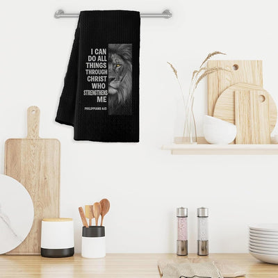 Toalla de cocina con versículo bíblico inspirador para hombre y niño