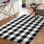 Alfombra cuadros 4x6ft algodón tejida a mano para interiores