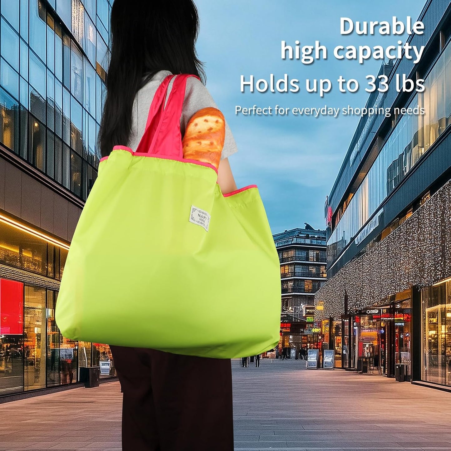 Bolsas compras plegables 21x16.5pulg reutilizables resistentes