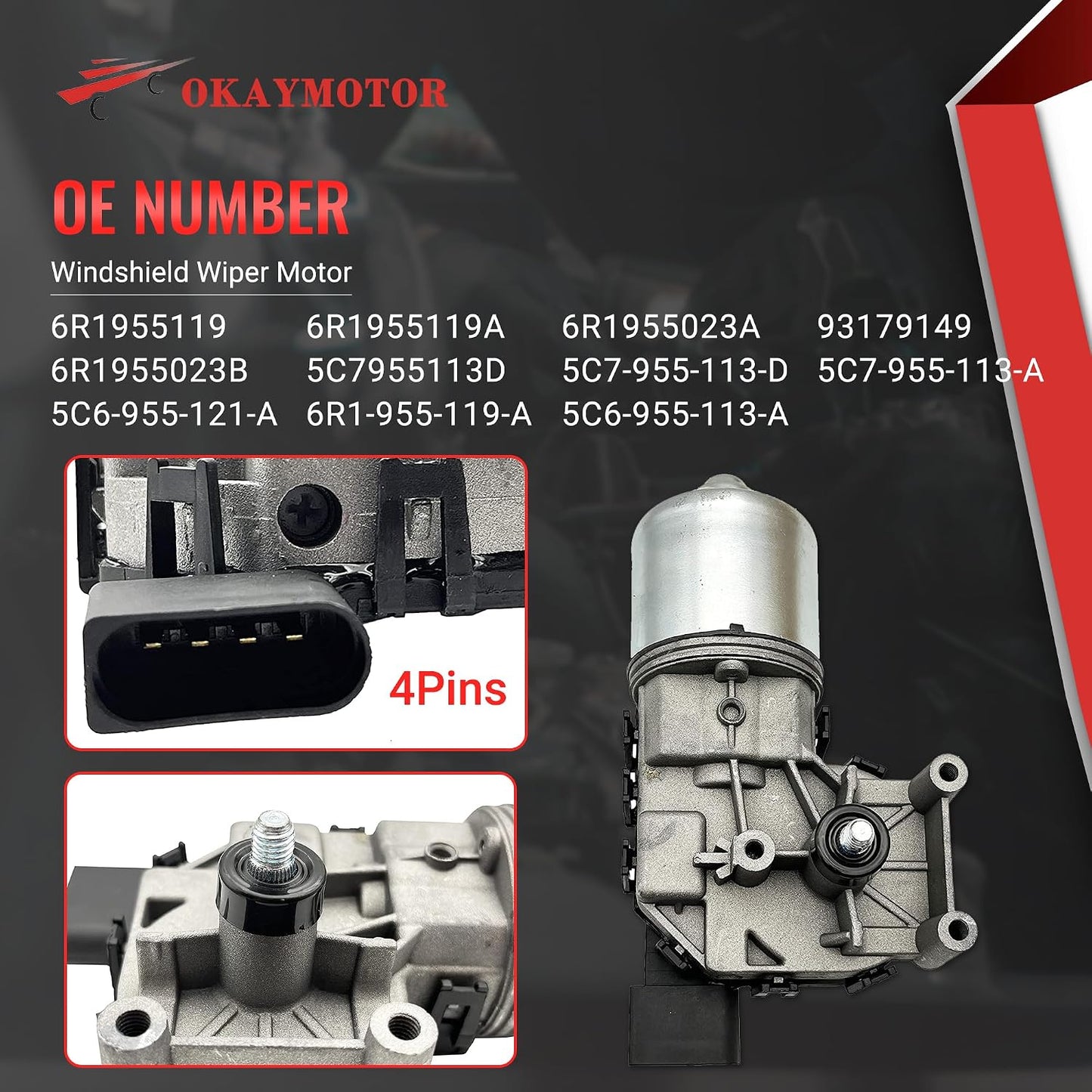 Motor limpiaparabrisas VW Jetta 11-18 1.4L 1.8L 2.0L