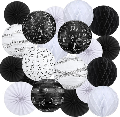 18 Pzas Bolas Panal Notas Linterna Fiesta Rock 50s