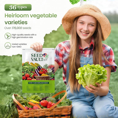Kit supervivencia 36 variedades semillas vegetales sin OMG