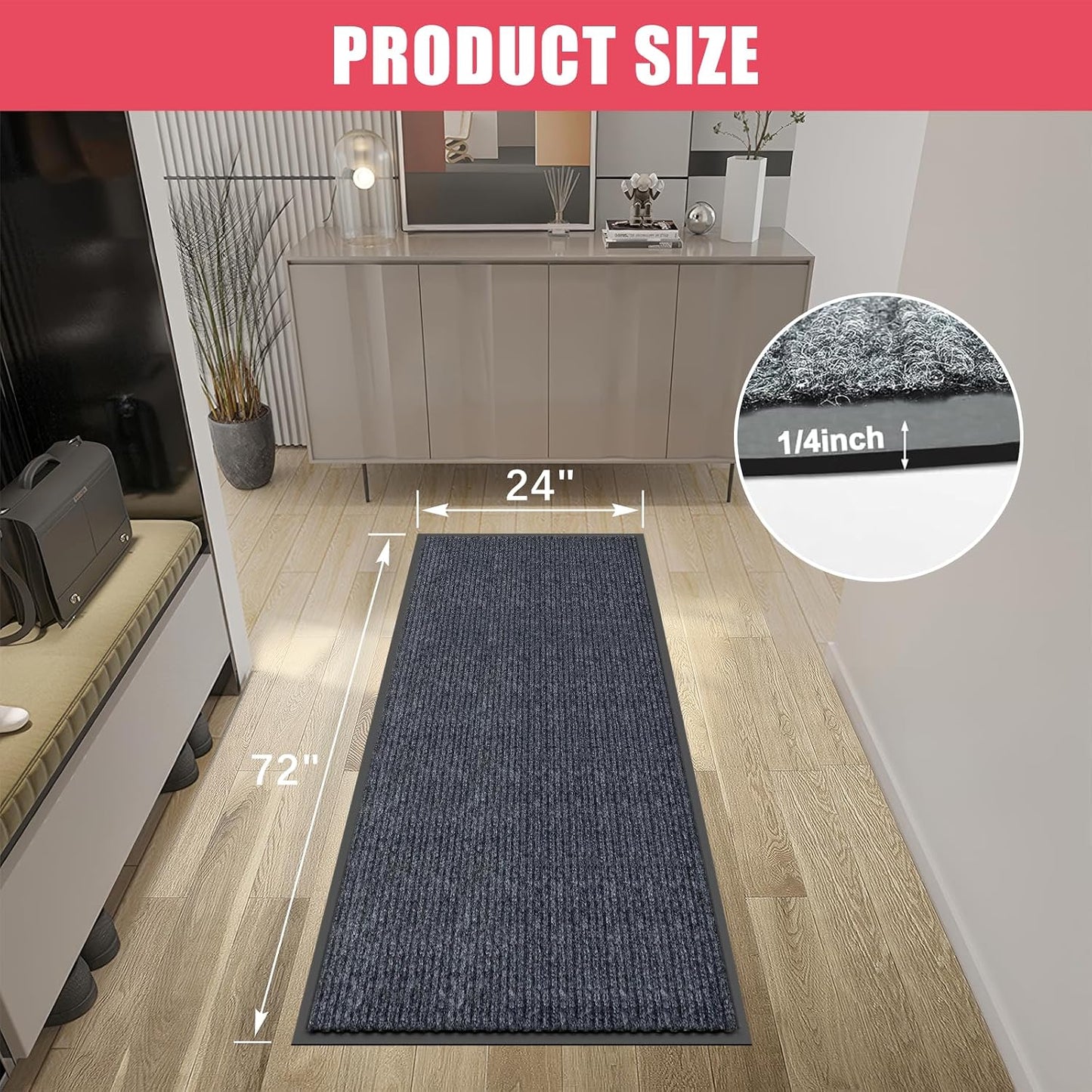 Tapete puerta 2x6ft para interiores y exteriores resistente