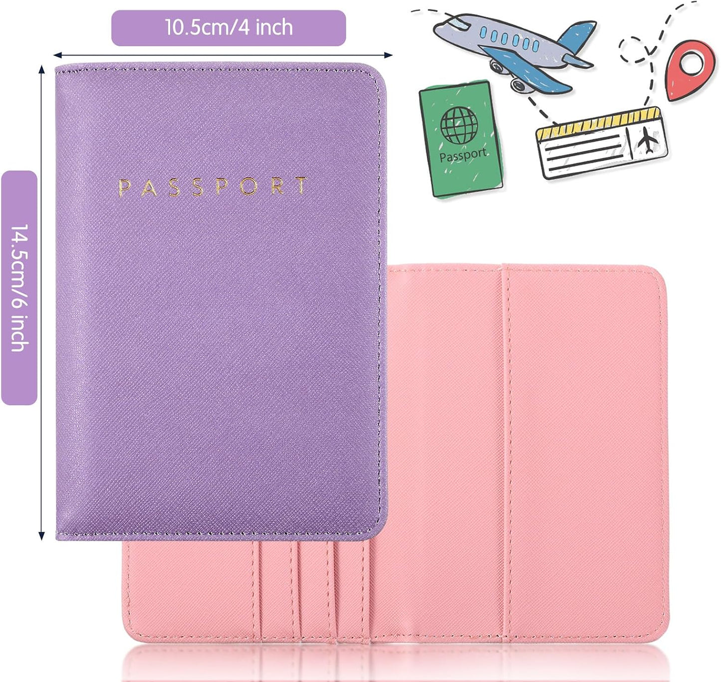 2 Pzas Funda Pasaporte Impermeable Cuero para Viaje