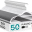 50 Perchas Plástico Resistente Color Blanco y Gris