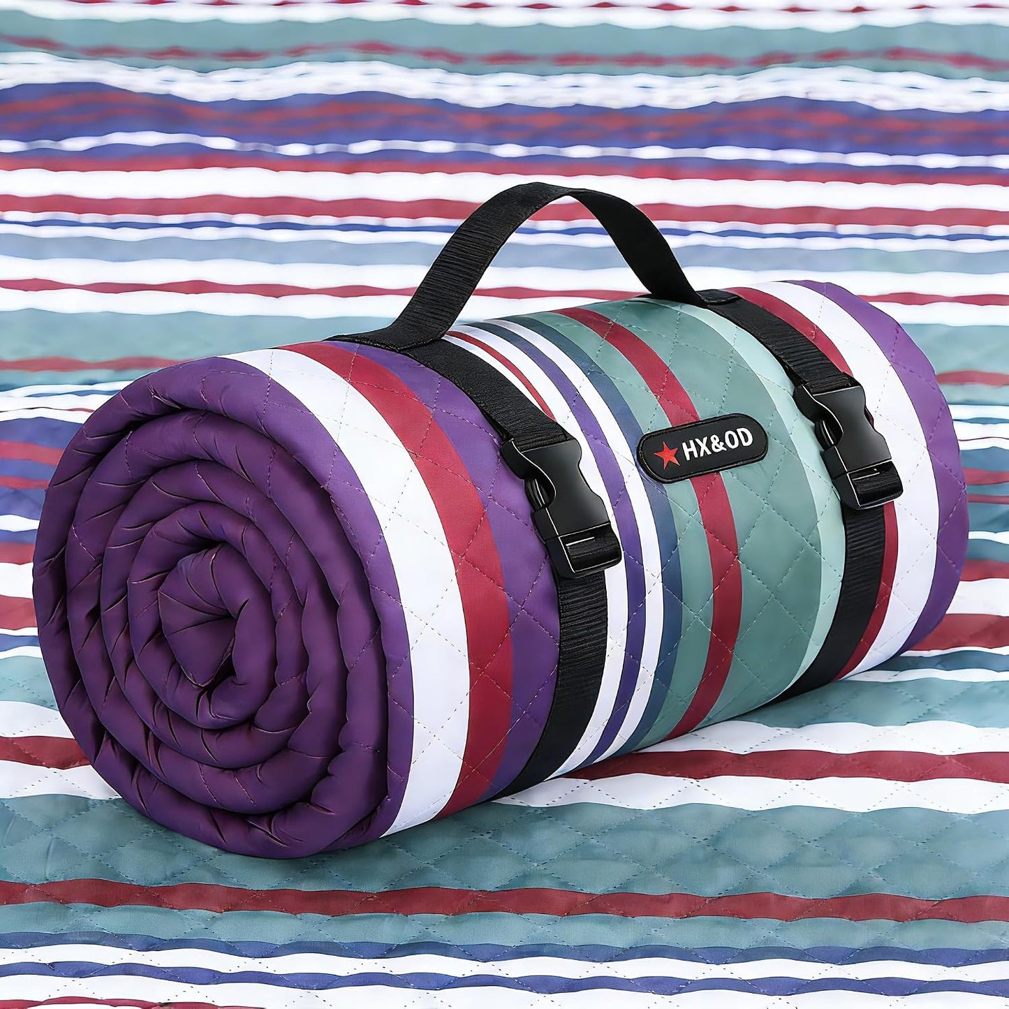 Manta picnic 80x60" impermeable plegable 3 capas rojo
