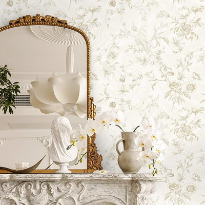 Papel tapiz vintage beige autoadhesivo extraíble rollo