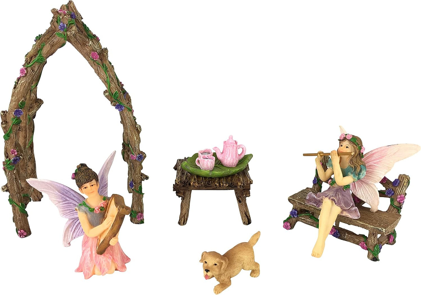 Set jardín hadas 7 pzas accesorio miniatura
