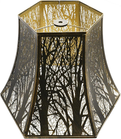 Pantalla lámpara octogonal 9x16x11.5 pulg metal clásico