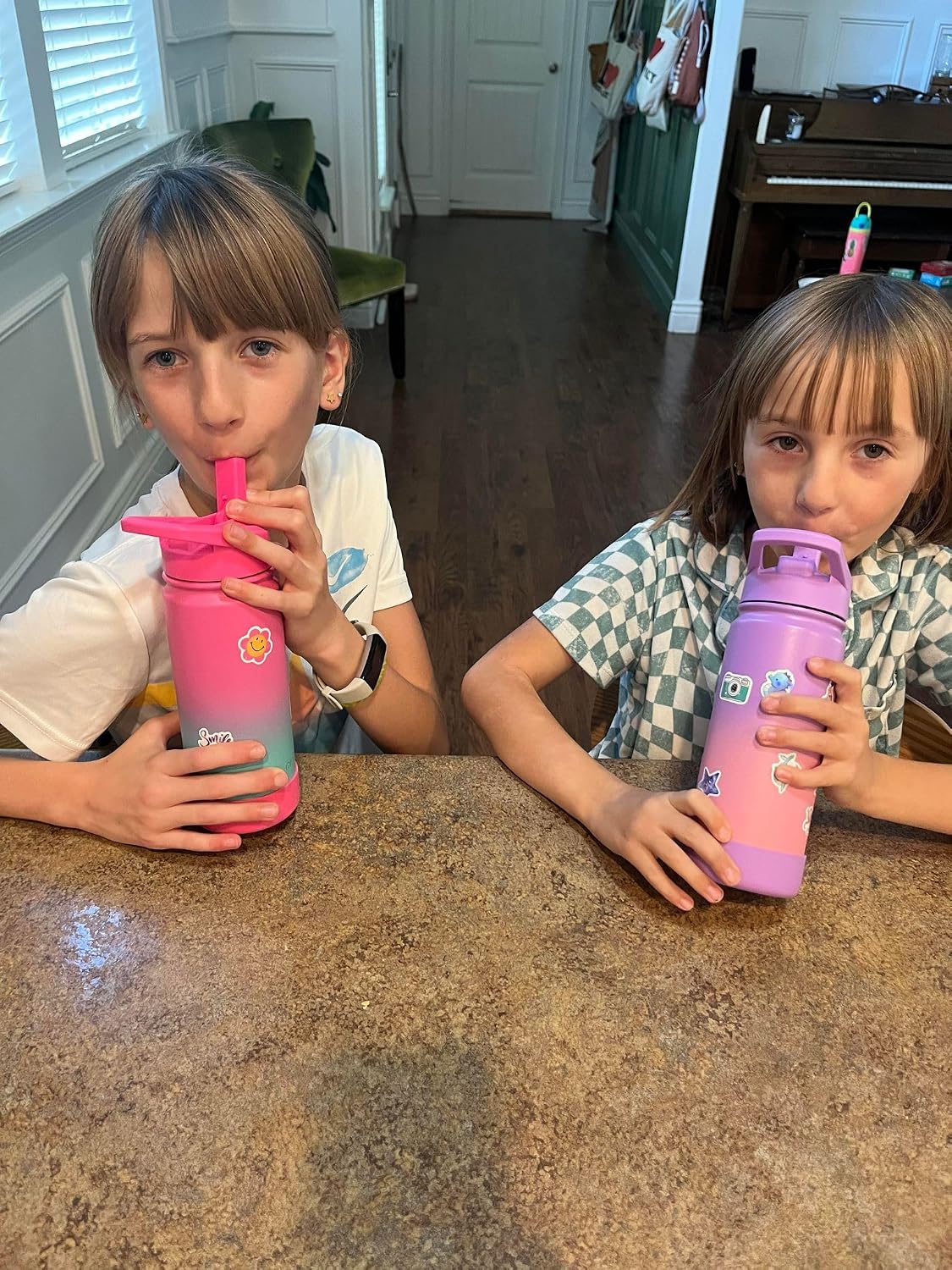 Botella agua acero inox 16oz para niños set 2
