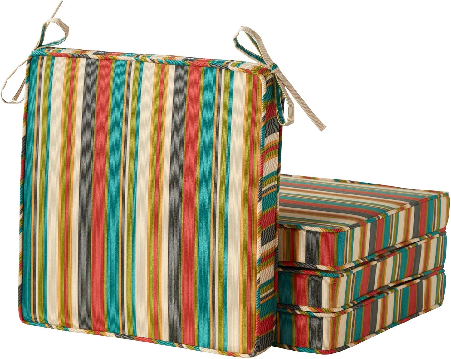 Cojín asiento cuadrado 18pulg exteriores pack 4 Adobe Stripe
