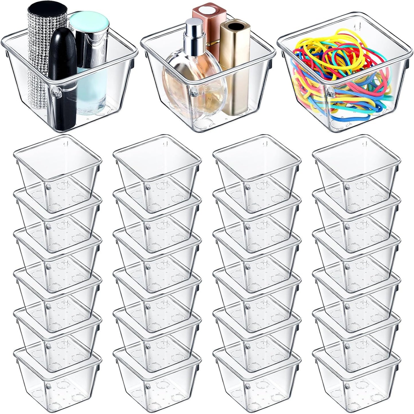 Set 24 organiz. cajones transparentes 3x3x2"