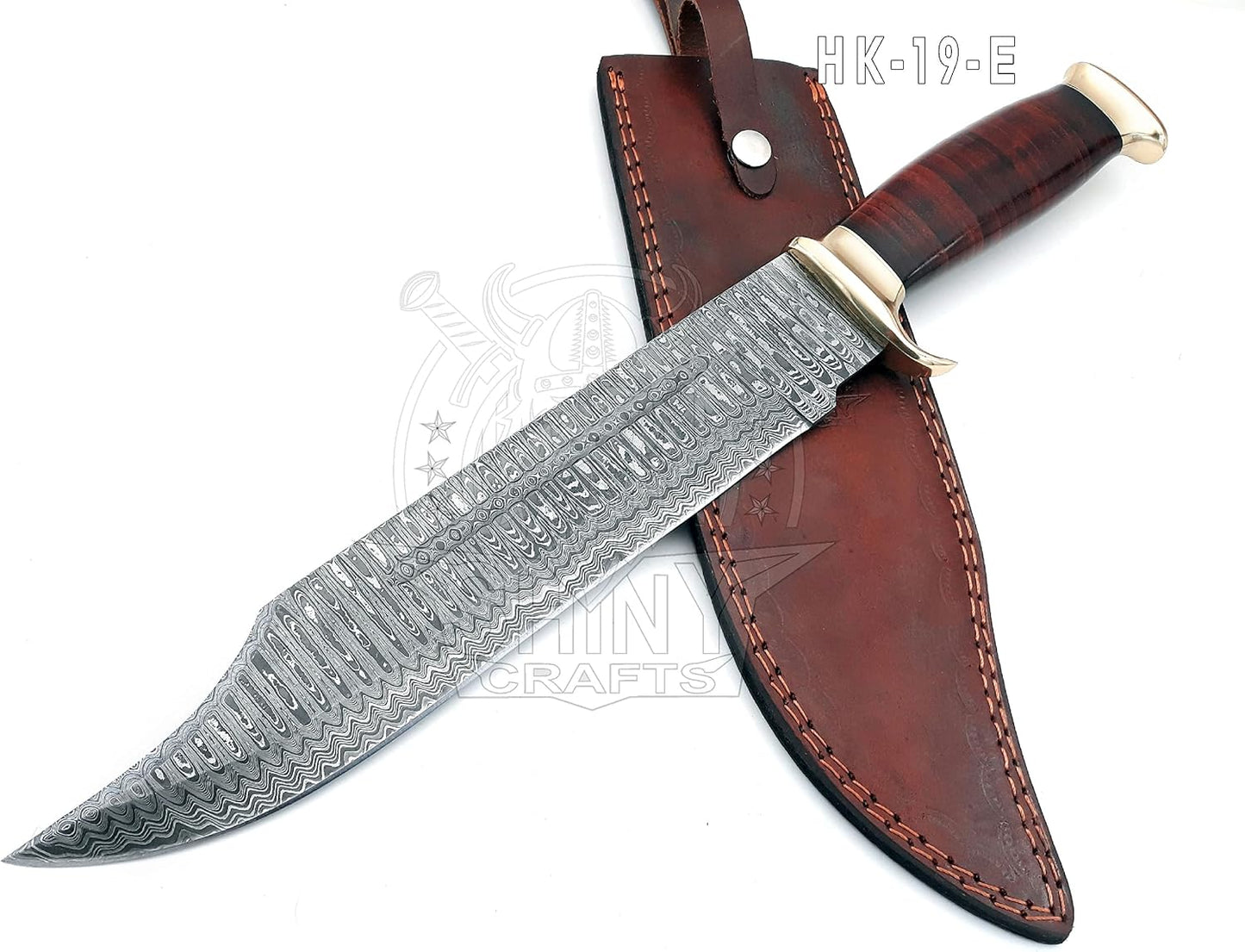 Cuchillo Bowie 18" estilo cocodrilo cuero para hombres