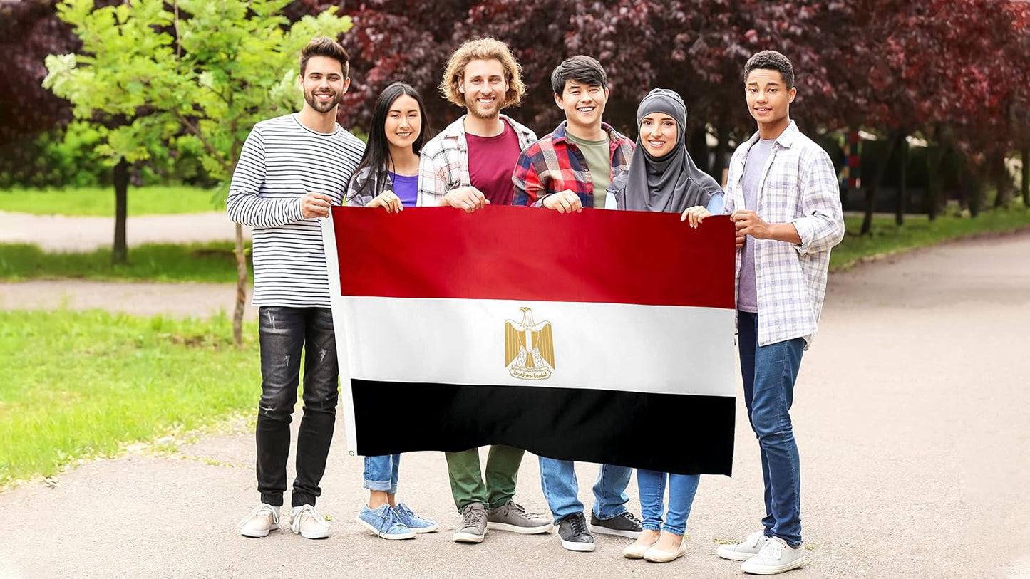 Bandera Egipto poliéster 3x5ft ojales latón resistente