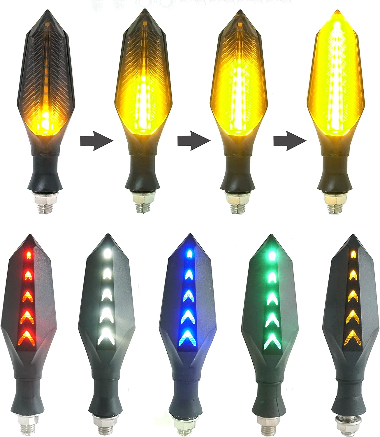 Luces LED direccionales para motocicleta 32-60V