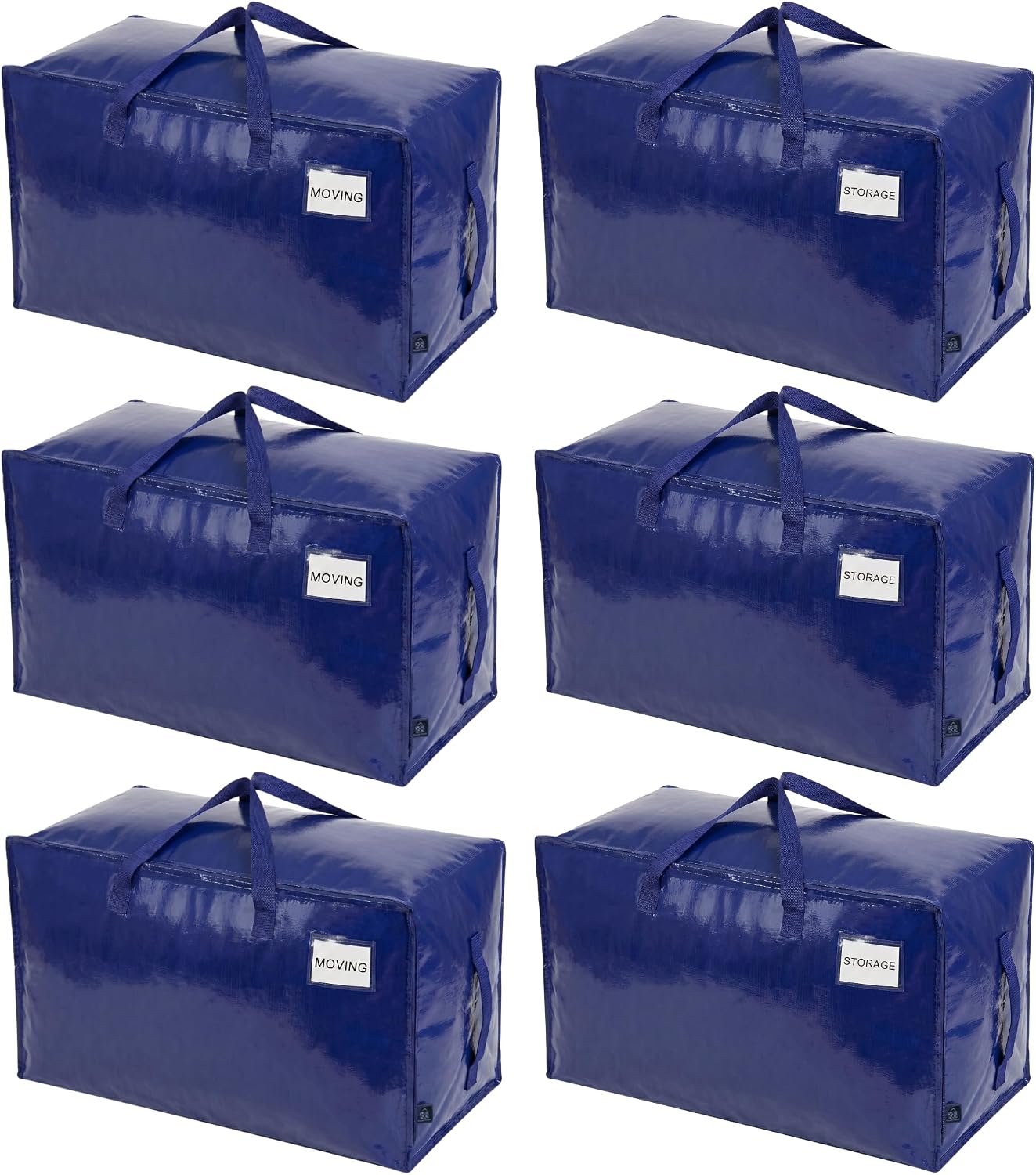 6 Bolsas Mudanza Almacenamiento Plegables Resistentes Azul