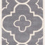Alfombra pasillo lana geométrica 2'3"x7' gris oscuro/marfil