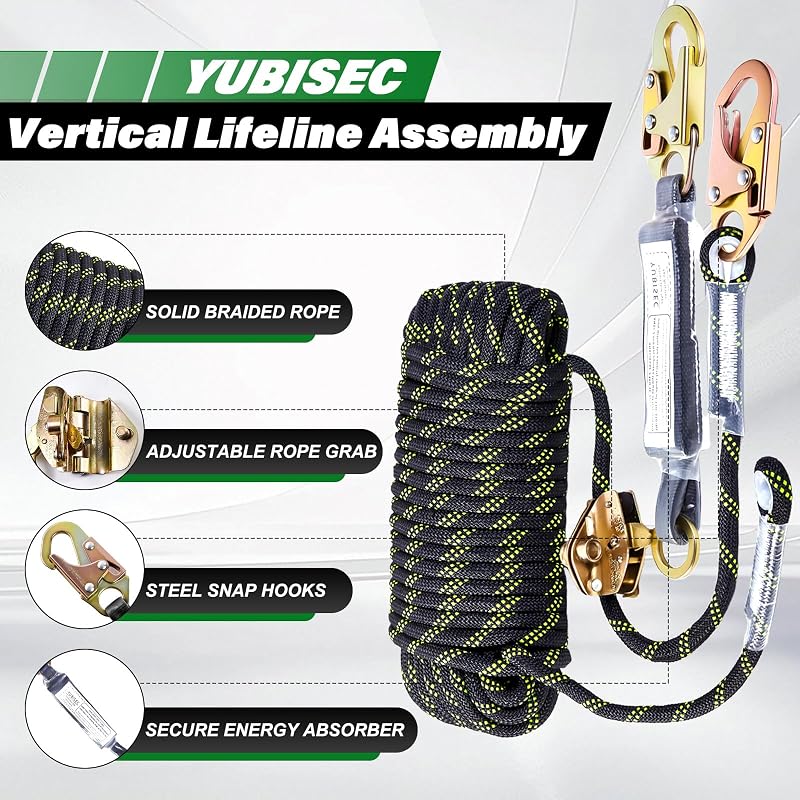 Ensamble línea vida vertical 25ft cuerda poliéster
