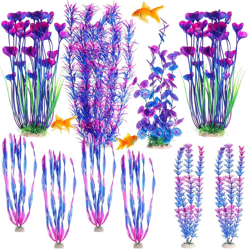 10 Pzas Plantas Artificiales Altas para Hogar y Oficina Morado