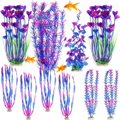 10 Pzas Plantas Artificiales Altas para Hogar y Oficina Morado