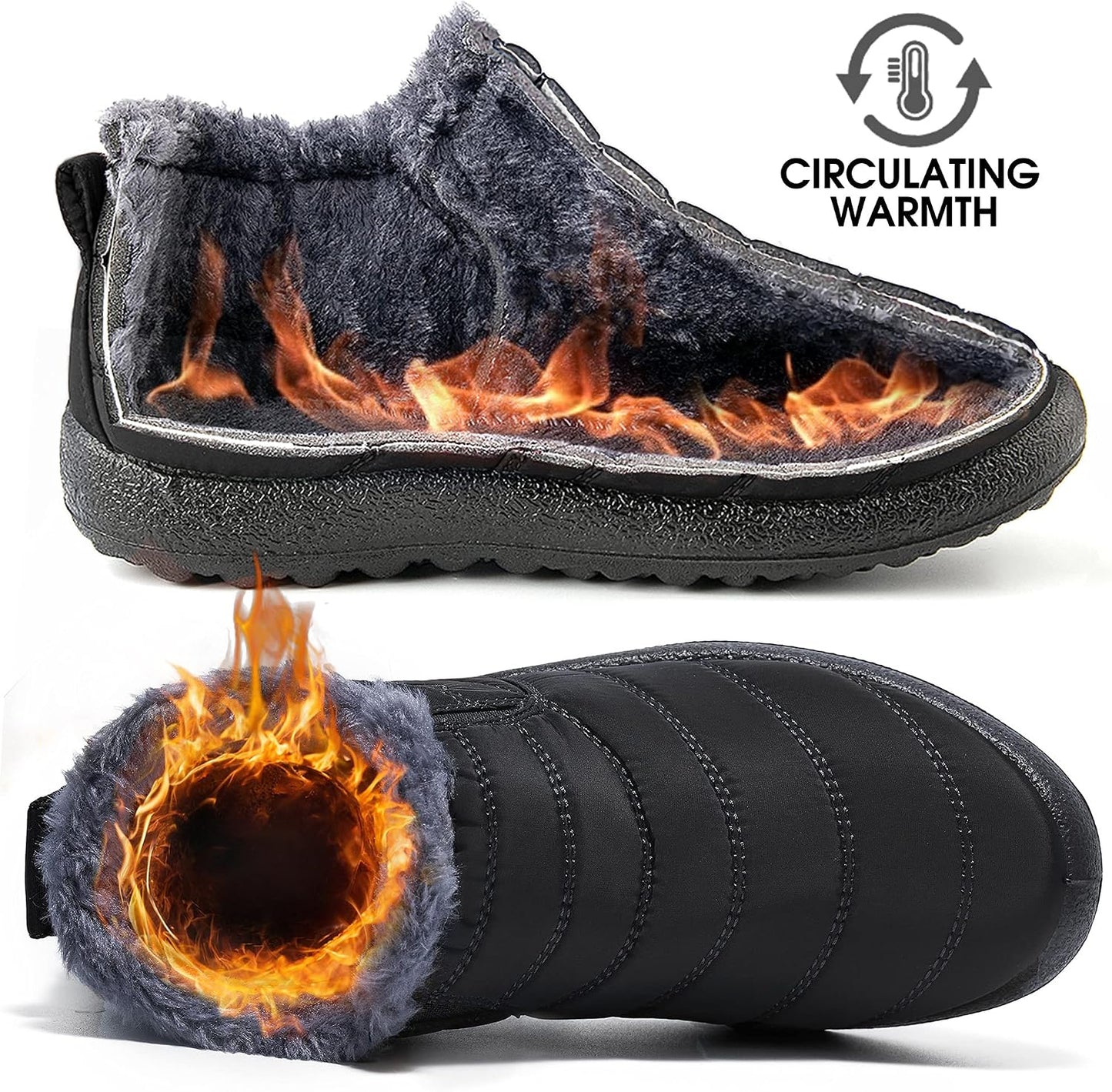 Botas nieve niños forro piel antiderrap impermeables