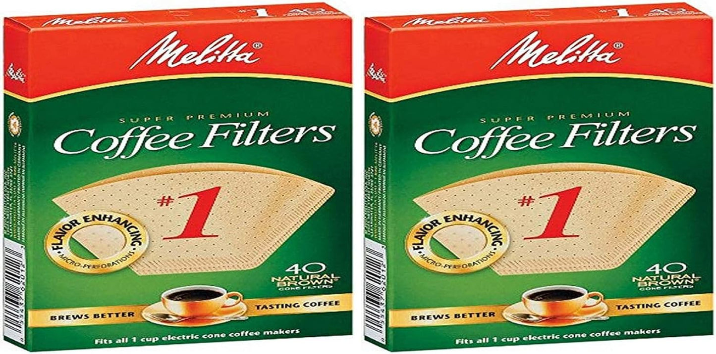 40 Filtros Café Cono Marrón Natural Pack 2