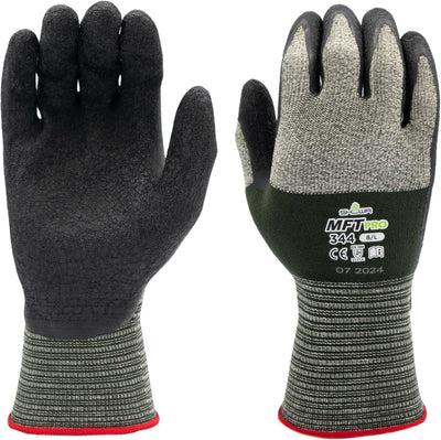 Guantes trabajo microfibra palma goma verde talla pequeña