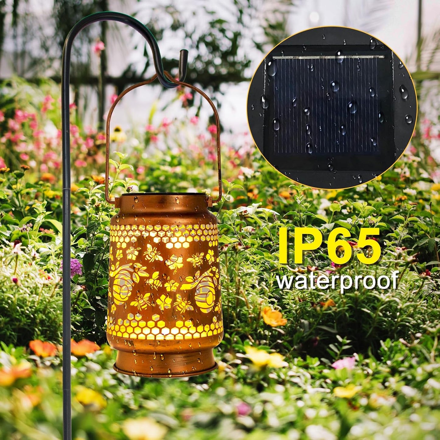 Farol solar impermeable colgante para jardín y patio