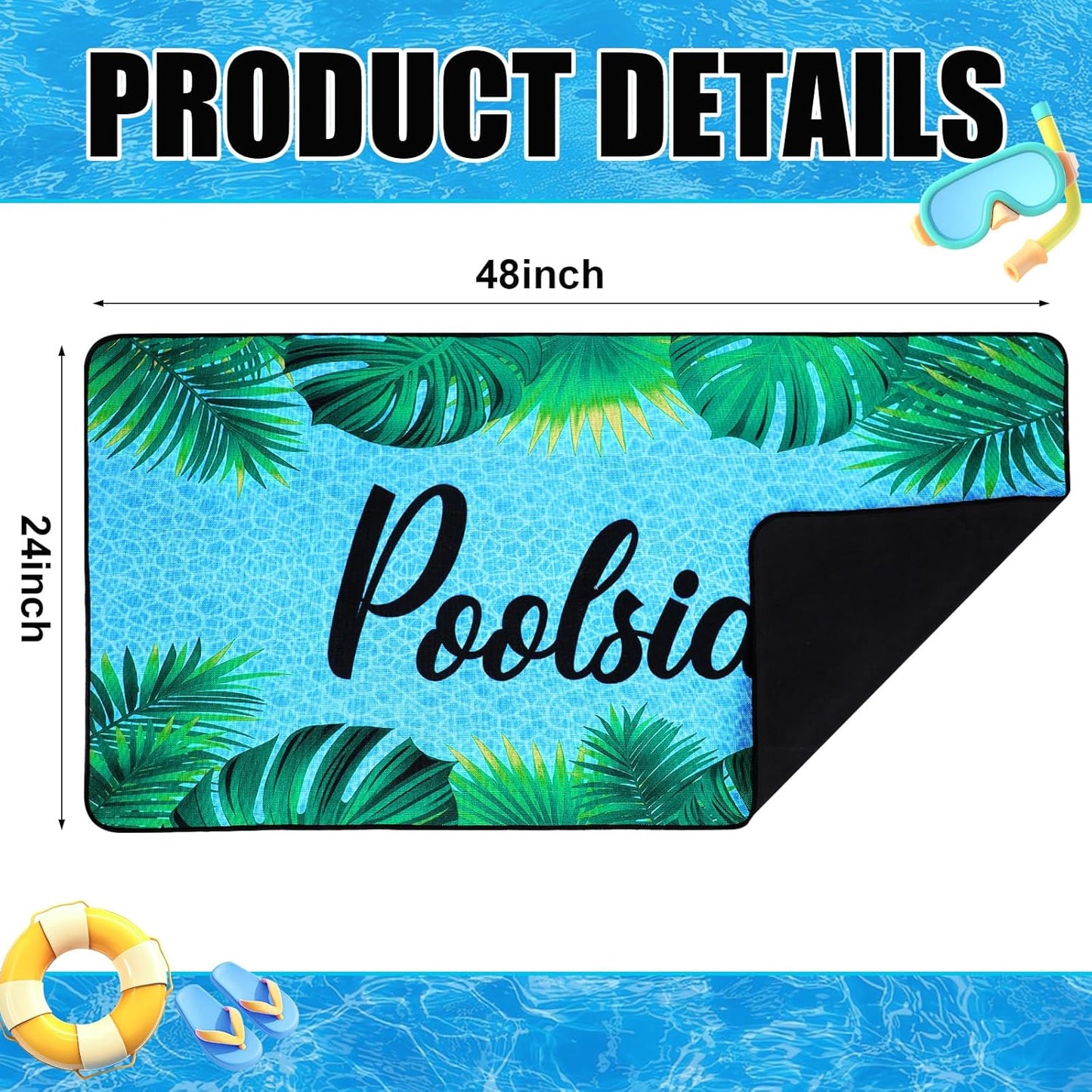 Tapete antiderrap para piscina 24x48" con drenaje