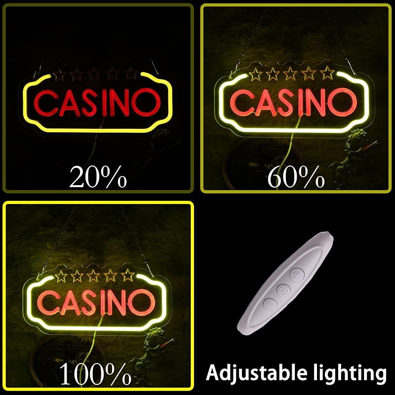 Letrero neón LED decoración pared casino club fiesta
