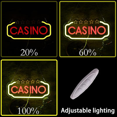 Letrero neón LED decoración pared casino club fiesta