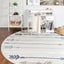 Tapete redondo 3ft3" diseño flechas gris y azul