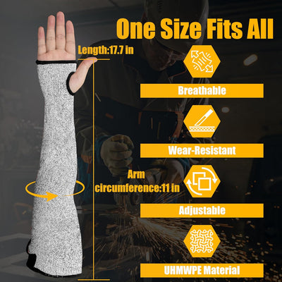 Protectores brazo resistentes cortes 18pulg para mujer hombre gato