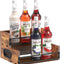 Estante licor 2 escalones organiz. 6 botellas café con asas
