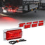 8 Luces LED Rojas 2.5" Bisel Cromado IP67 para Camión