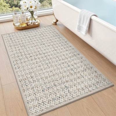 Alfombra baño microfibra 24x36pulg antideslizante beige