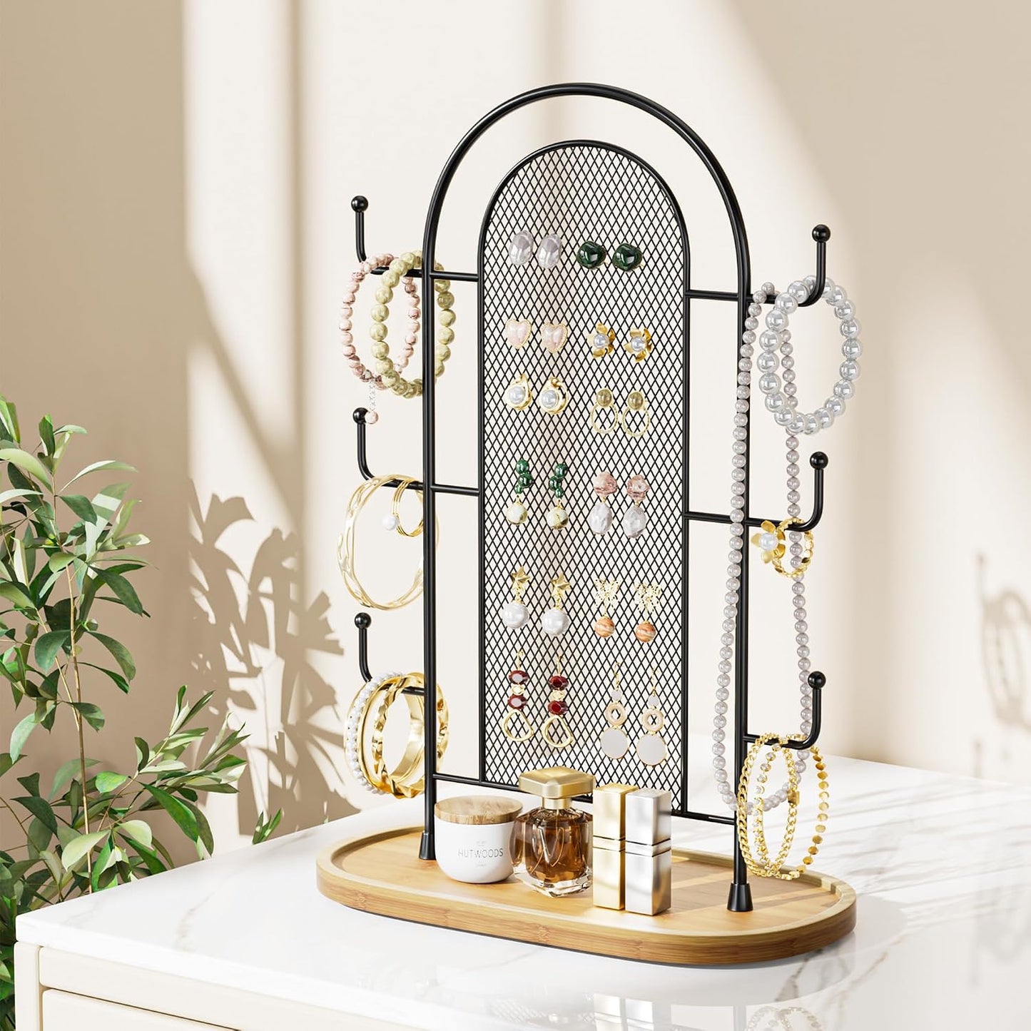 Organiz. joyas con 6 ganchos 300 agujeros madera